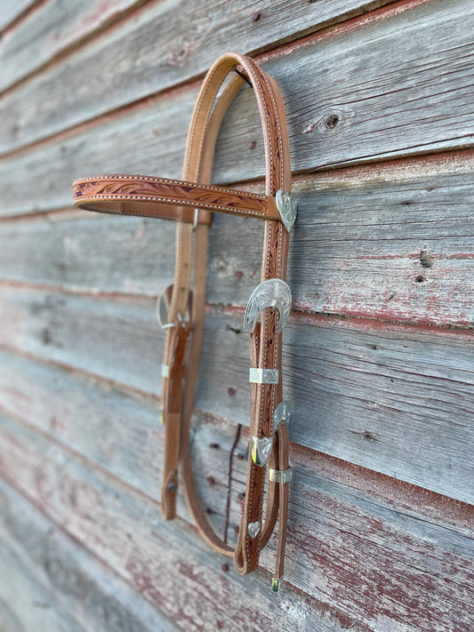 Silver plate headstall