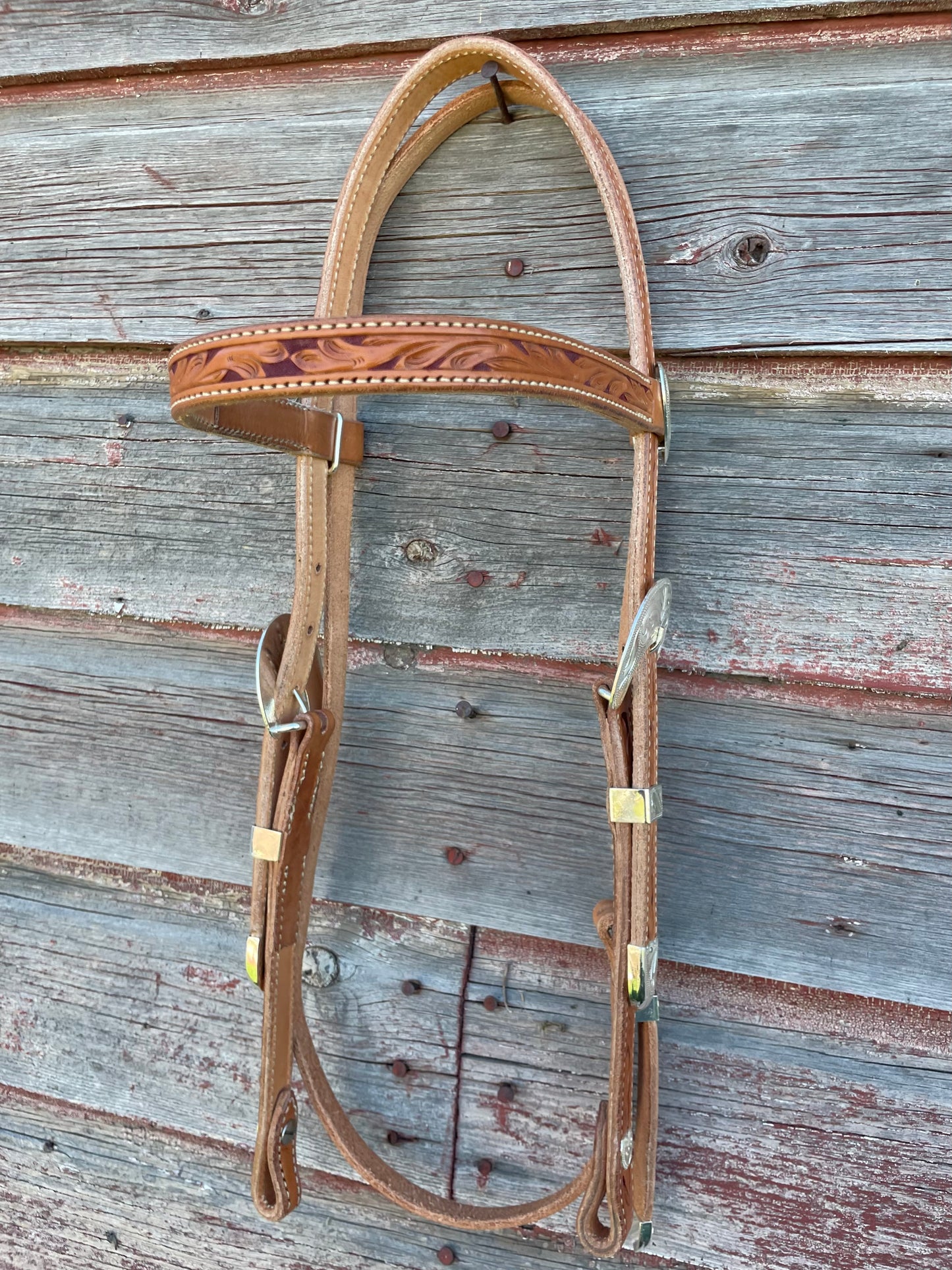 Carved browband headstall